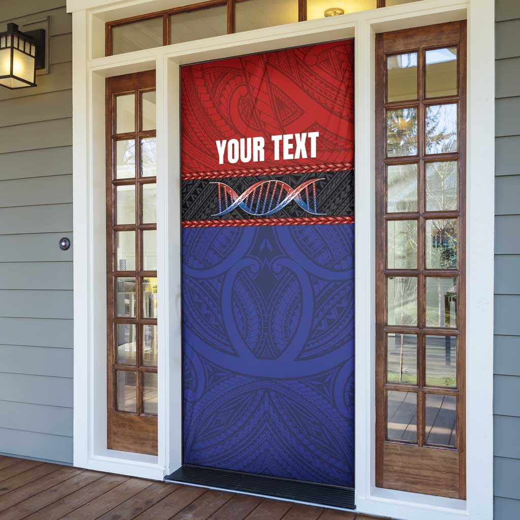 Personalised Samoan DNA-Proud of Samoa Door Cover Polynesian Patterns - Polynesian Pride