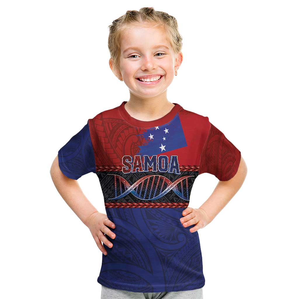 Personalised Samoan DNA-Proud of Samoa Kid T Shirt Polynesian Patterns - Polynesian Pride