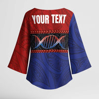 Personalised Samoan DNA-Proud of Samoa Kimono Sleeve Blouse Polynesian Patterns - Polynesian Pride
