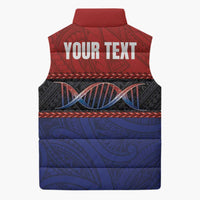 Personalised Samoan DNA-Proud of Samoa Sleeveless Puffer Jacket Polynesian Patterns - Polynesian Pride