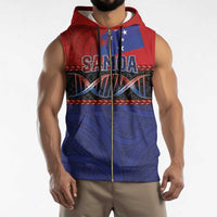 Personalised Samoan DNA-Proud of Samoa Sleeveless Zip Hoodie Polynesian Patterns - Polynesian Pride