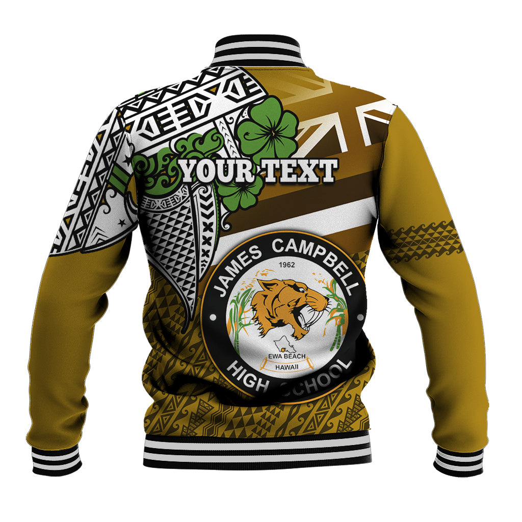 Hawaii James Campbell High School Baseball Jacket Kakau Pattern Gold Color Version LT03 - Polynesian Pride