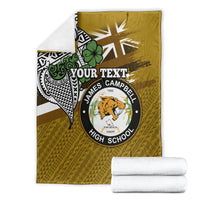 Hawaii James Campbell High School Blanket Kakau Pattern Gold Color Version LT03 - Polynesian Pride
