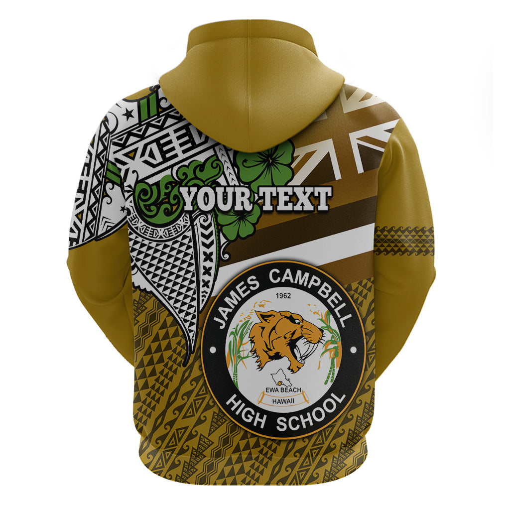 Hawaii James Campbell High School Hoodie Kakau Pattern Gold Color Version LT03 - Polynesian Pride