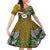 Hawaii James Campbell High School Kid Short Sleeve Dress Kakau Pattern Gold Color Version LT03 KID Gold - Polynesian Pride