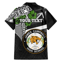 Hawaii James Campbell High School Family Matching Tank Maxi Dress and Hawaiian Shirt Kakau Pattern Black Version LT03 - Polynesian Pride