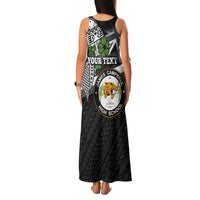Hawaii James Campbell High School Family Matching Tank Maxi Dress and Hawaiian Shirt Kakau Pattern Black Version LT03 - Polynesian Pride