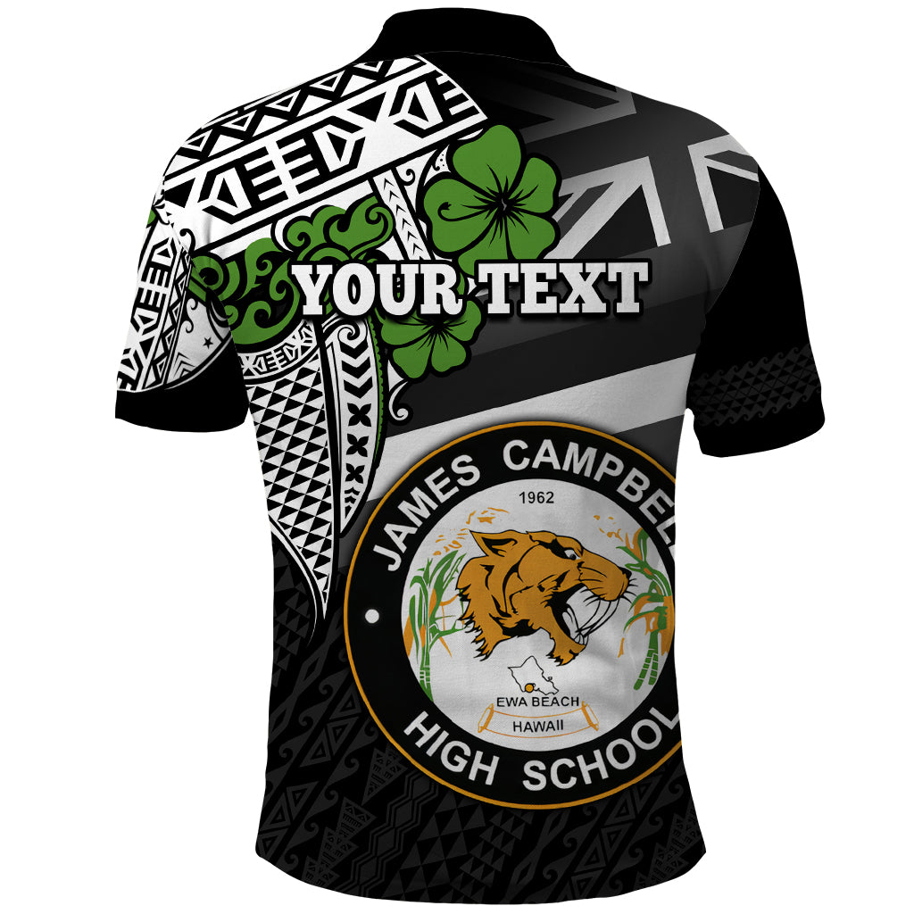 Hawaii James Campbell High School Polo Shirt Kakau Pattern Black Version LT03 - Polynesian Pride