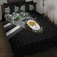 Hawaii James Campbell High School Quilt Bed Set Kakau Pattern Black Version LT03 - Polynesian Pride
