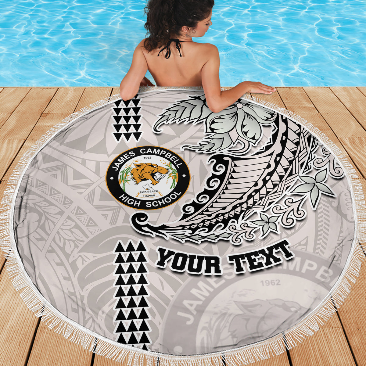 Custom Hawaii James Campbell High School Beach Blanket Tribal Kakau Pattern LT03 - Polynesian Pride
