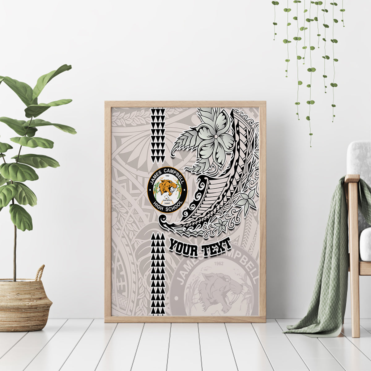 Custom Hawaii James Campbell High School Canvas Wall Art Tribal Kakau Pattern LT03 - Polynesian Pride