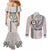 Custom Hawaii James Campbell High School Couples Matching Mermaid Dress and Long Sleeve Button Shirt Tribal Kakau Pattern LT03 - Polynesian Pride