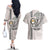 Custom Hawaii James Campbell High School Couples Matching Off The Shoulder Long Sleeve Dress and Hawaiian Shirt Tribal Kakau Pattern LT03 - Polynesian Pride