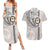 Custom Hawaii James Campbell High School Couples Matching Summer Maxi Dress and Hawaiian Shirt Tribal Kakau Pattern LT03 White - Polynesian Pride