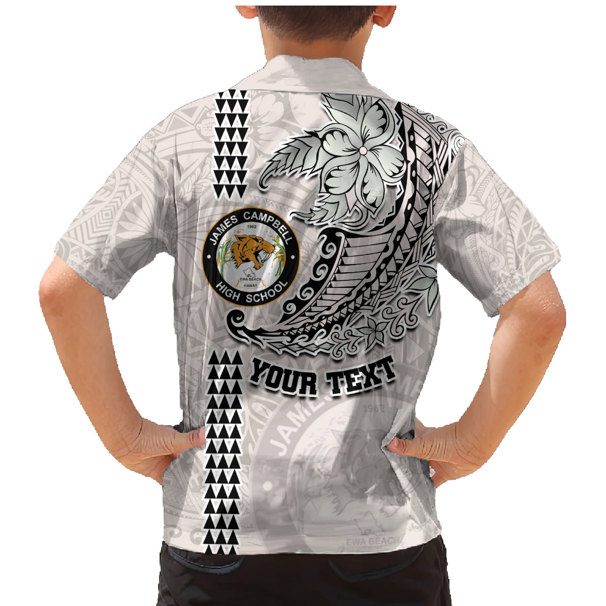 Custom Hawaii James Campbell High School Family Matching Mermaid Dress and Hawaiian Shirt Tribal Kakau Pattern LT03 - Polynesian Pride