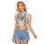 Custom Hawaii James Campbell High School Raglan Cropped T Shirt Tribal Kakau Pattern LT03 Female White - Polynesian Pride