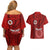 Hawaii Kahuku High & Intermediate School Couples Matching Off Shoulder Short Dress and Hawaiian Shirt Tribal Kakau Pattern LT03 - Polynesian Pride