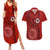 Hawaii Kahuku High & Intermediate School Couples Matching Summer Maxi Dress and Hawaiian Shirt Tribal Kakau Pattern LT03 Red - Polynesian Pride