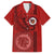 Hawaii Kahuku High & Intermediate School Family Matching Puletasi Dress and Hawaiian Shirt Tribal Kakau Pattern LT03 Dad's Shirt - Short Sleeve Red - Polynesian Pride