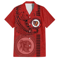 Hawaii Kahuku High & Intermediate School Hawaiian Shirt Tribal Kakau Pattern LT03 Red - Polynesian Pride