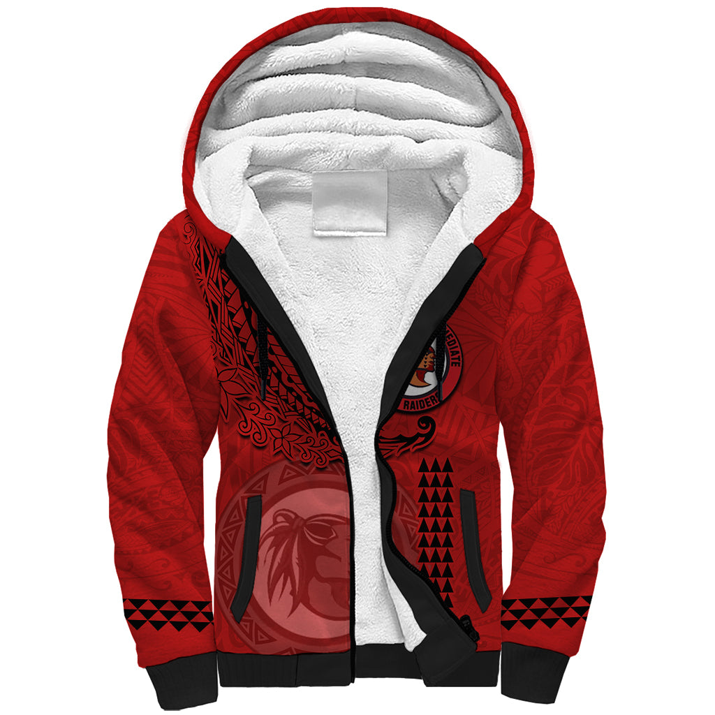 Hawaii Kahuku High & Intermediate School Sherpa Hoodie Tribal Kakau Pattern LT03 Unisex Red - Polynesian Pride