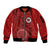 Hawaii Kahuku High & Intermediate School Sleeve Zip Bomber Jacket Tribal Kakau Pattern LT03 Unisex Red - Polynesian Pride