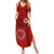 Hawaii Kahuku High & Intermediate School Summer Maxi Dress Tribal Kakau Pattern LT03 Women Red - Polynesian Pride