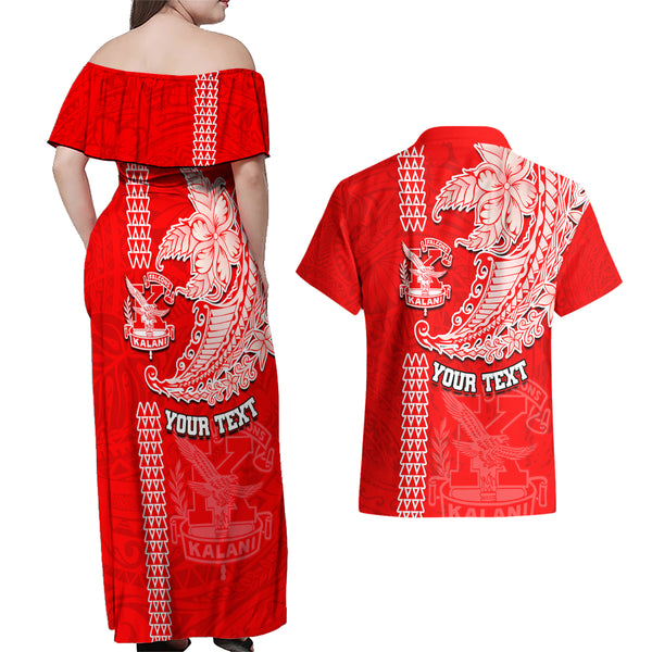 Hawaii Woman Off Shoulder Long Dress Kapolei High School With Crest Style