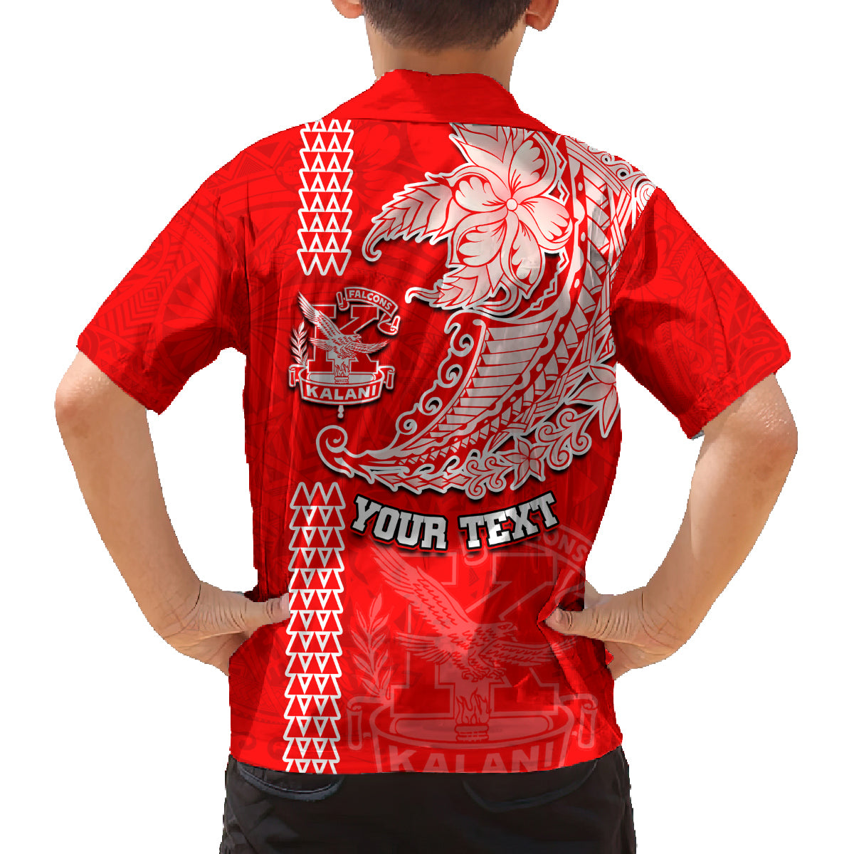 Hawaii Kalani High School Family Matching Tank Maxi Dress and Hawaiian Shirt Tribal Kakau Pattern LT03 - Polynesian Pride