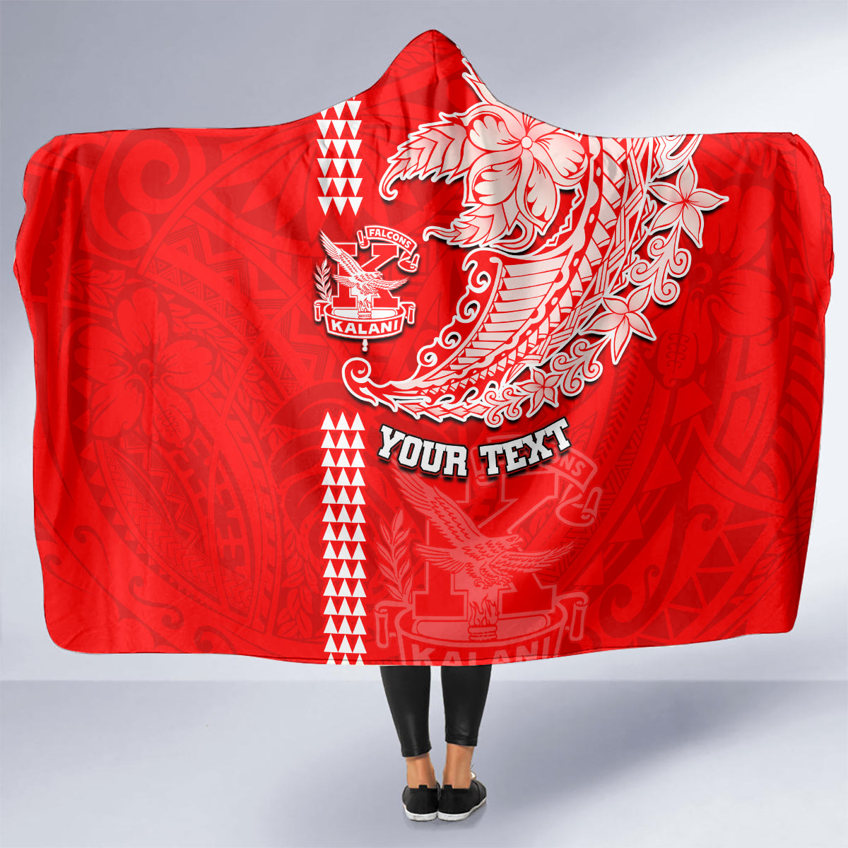 Hawaii Kalani High School Hooded Blanket Tribal Kakau Pattern LT03 - Polynesian Pride