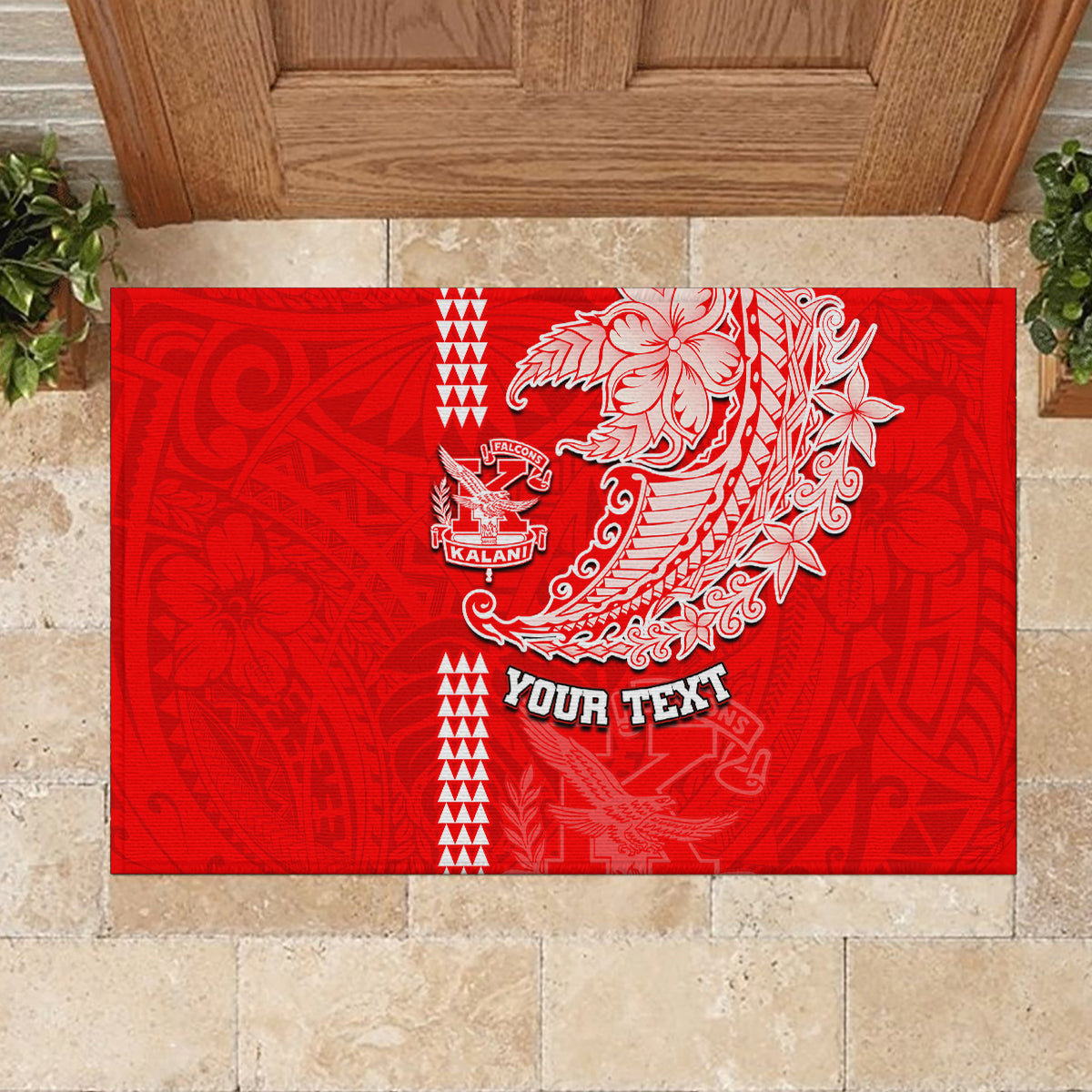 Hawaii Kalani High School Rubber Doormat Tribal Kakau Pattern LT03 - Polynesian Pride