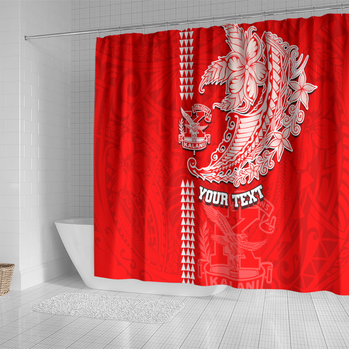 Hawaii Kalani High School Shower Curtain Tribal Kakau Pattern LT03 - Polynesian Pride