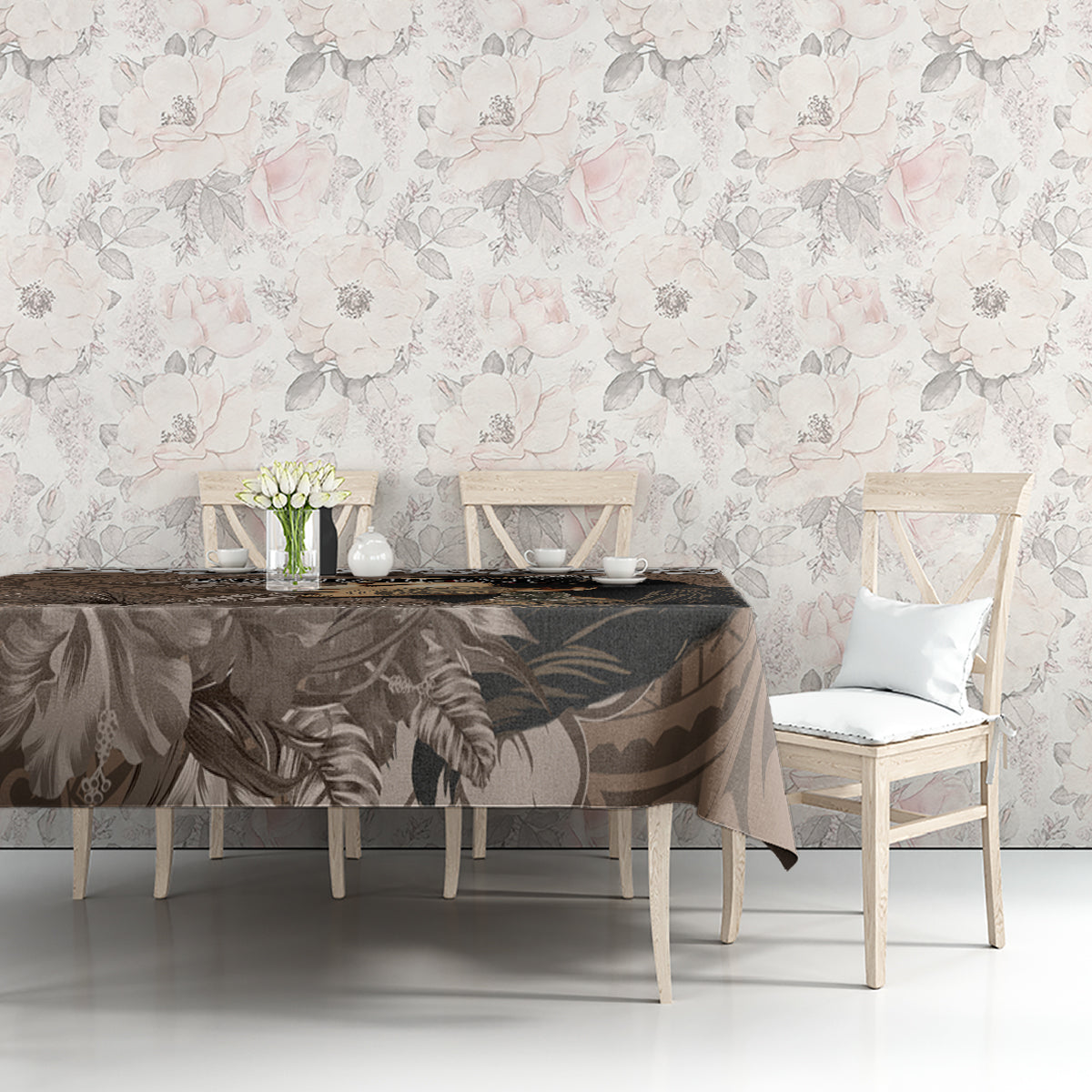 Custom New Zealand Womens Day Tablecloth Traditional Maori Woman Polynesian Pattern Brown Color LT03 - Polynesian Pride