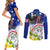 Custom Northern Mariana Islands Commonwealth Covenant Day Couples Matching Short Sleeve Bodycon Dress and Long Sleeve Button Shirt Plumeria Flower Splash Style LT03 - Polynesian Pride