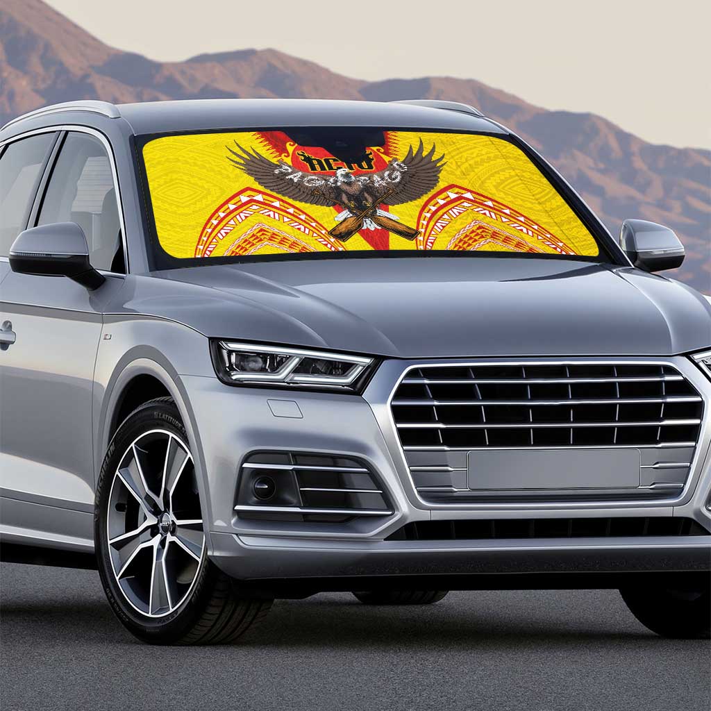 American Samoa Fautasi Race Auto Sun Shade Pago Pago-Aeto Samoan Tattoo and Eagle