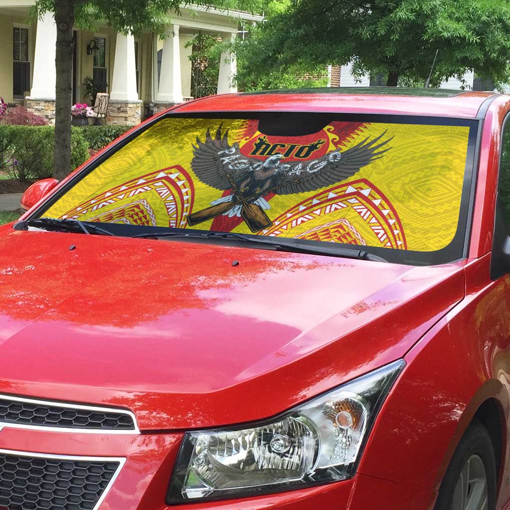 American Samoa Fautasi Race Auto Sun Shade Pago Pago-Aeto Samoan Tattoo and Eagle
