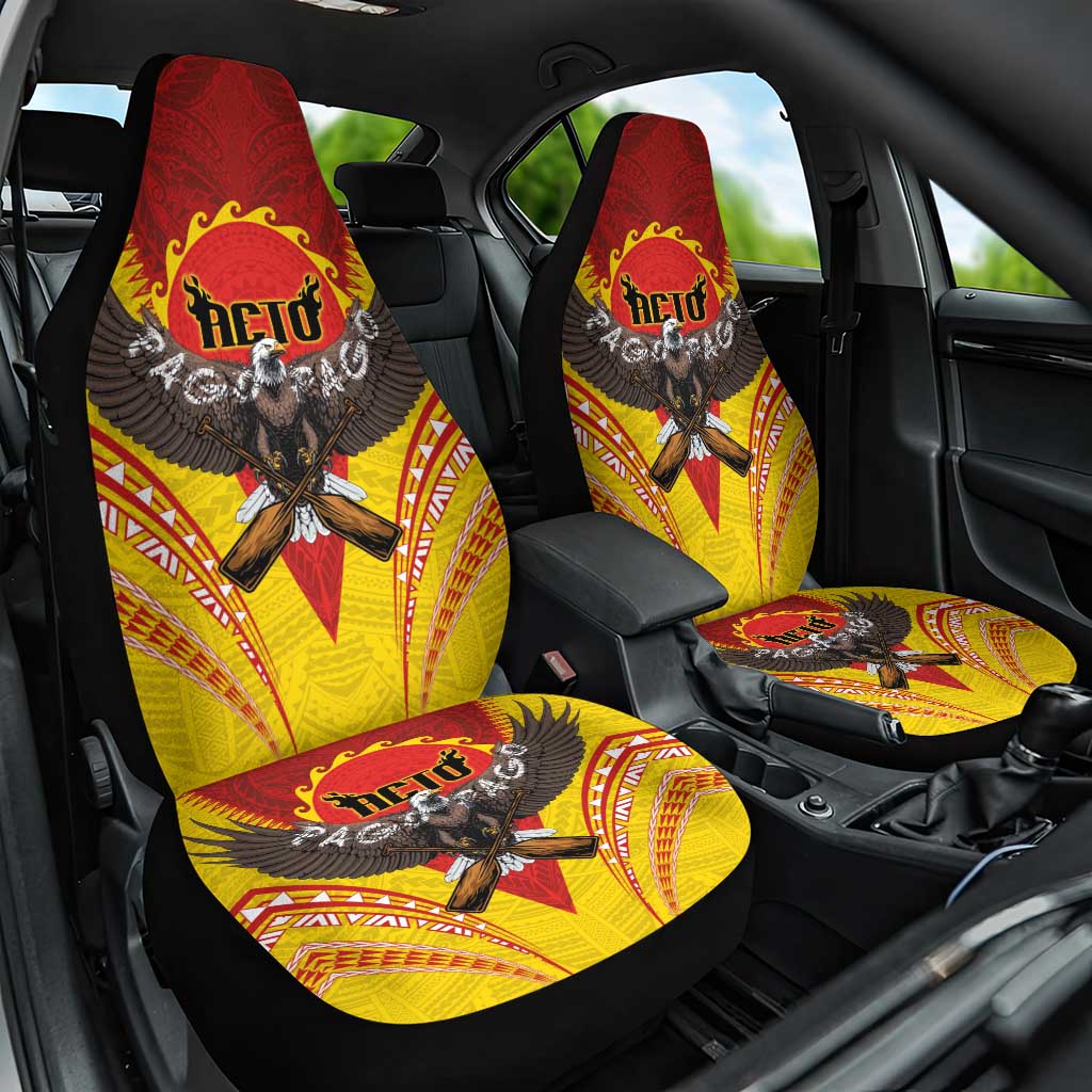 American Samoa Fautasi Race Car Seat Cover Pago Pago-Aeto Samoan Tattoo and Eagle
