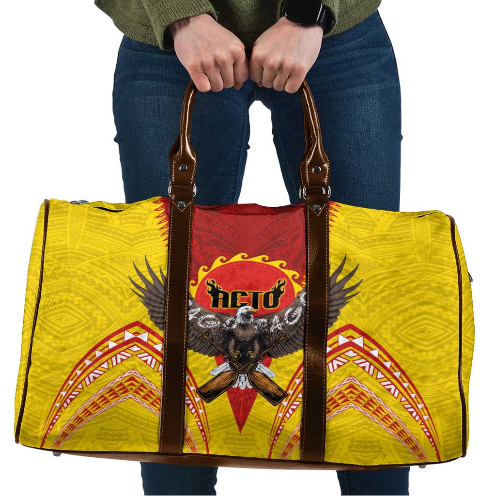American Samoa Fautasi Race Travel Bag Pago Pago-Aeto Samoan Tattoo and Eagle