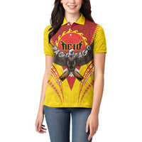 American Samoa Fautasi Race Women Polo Shirt Pago Pago-Aeto Samoan Tattoo and Eagle