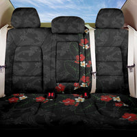 Hawaiian Taro Leaves-Hibiscus and Plumeria Back Car Seat Cover Floral Tribal Tattoo Motif