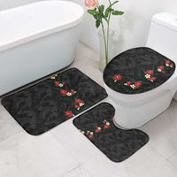 Hawaiian Taro Leaves-Hibiscus and Plumeria Bathroom Set Floral Tribal Tattoo Motif