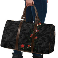 Hawaiian Taro Leaves-Hibiscus and Plumeria Travel Bag Floral Tribal Tattoo Motif