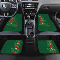 Hawaiian Taro Leaves-Hibiscus and Plumeria Car Mats Polynesian Art-Kakau Tattoo Green