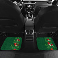 Hawaiian Taro Leaves-Hibiscus and Plumeria Car Mats Polynesian Art-Kakau Tattoo Green