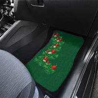 Hawaiian Taro Leaves-Hibiscus and Plumeria Car Mats Polynesian Art-Kakau Tattoo Green