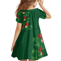 Hawaiian Taro Leaves-Hibiscus and Plumeria Family Matching Long Sleeve Bodycon Dress and Hawaiian Shirt Polynesian Art-Kakau Tattoo Green LT03 - Polynesian Pride