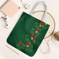 Hawaiian Taro Leaves-Hibiscus and Plumeria Tote Bag Polynesian Art-Kakau Tattoo Green