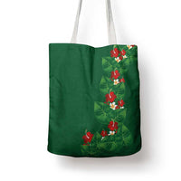 Hawaiian Taro Leaves-Hibiscus and Plumeria Tote Bag Polynesian Art-Kakau Tattoo Green