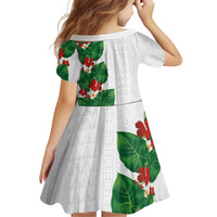 Hawaiian Taro Leaves-Hibiscus and Plumeria Family Matching Off The Shoulder Long Sleeve Dress and Hawaiian Shirt Polynesian Art-Kakau Tattoo White LT03 - Polynesian Pride