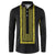 Philippines Polynesian Jasmine Pattern Button Sweatshirt With Barong Tagalog Black Style